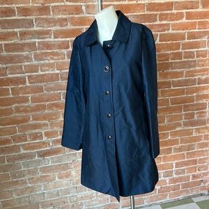 Banana Republic retro beautiful silk blend lined navy blue jacket sz S